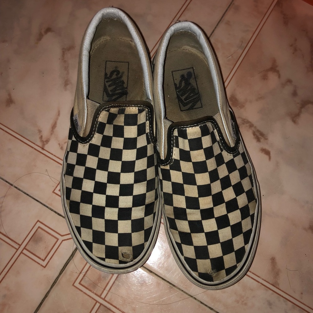 Slip on checkered vans